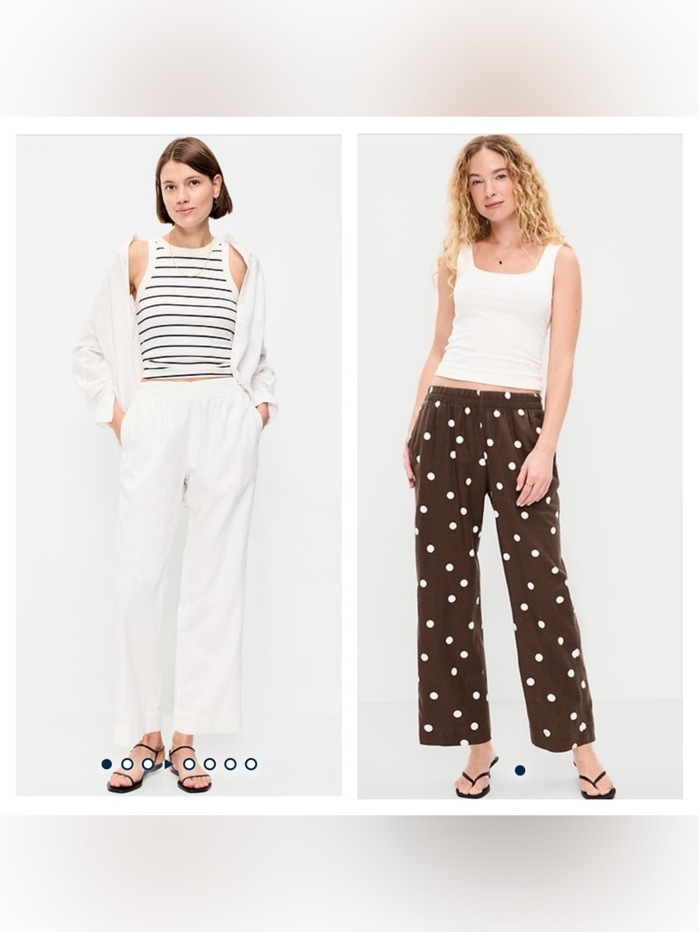 Old Navy High-Wasted Linen-Blend Straight Ankle Pants - Lot of 2 in L